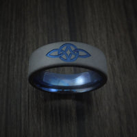 Black Zirconium Celtic Knot Ring with Anodized Sleeve Custom Made Band