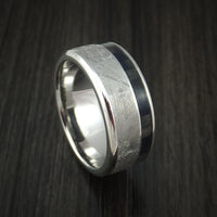 Cobalt Chrome and Gibeon Meteorite Ring with Carbon Fiber Custom Made Band