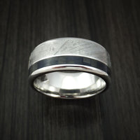 Cobalt Chrome and Gibeon Meteorite Ring with Carbon Fiber Custom Made Band
