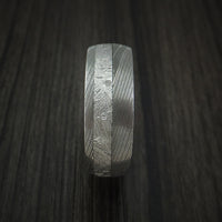 Damascus Steel Ring with Gibeon Meteorite and Hardwood Sleeve Custom Made Band