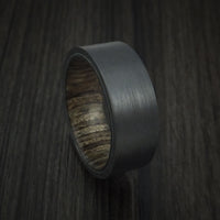 Black Zirconium Ring with Hardwood Interior Sleeve Custom Made