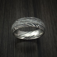Kuro Damascus Steel and Gibeon Meteorite Ring Custom Made Band