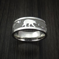 Titanium Bear Paw Ring Custom Made Hunter Band