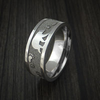 Titanium Bear Paw Ring Custom Made Hunter Band