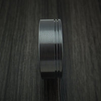 Black Titanium Textured Ring with Anodized Center Custom Made Band