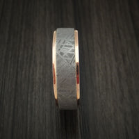 Cobalt Chrome and Gibeon Meteorite Ring with 14k Rose Gold Custom Made Band