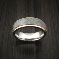 Cobalt Chrome and Gibeon Meteorite Ring with 14k Rose Gold Custom Made Band