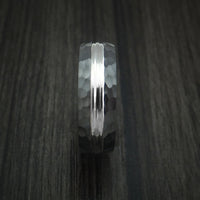 Black Zirconium Ring with Hammer Finish Custom Made Band
