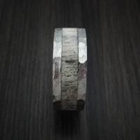 Titanium and Antler Hammered Ring Custom Made Band