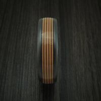 Black Titanium Guitar String Ring With Hardwood Sleeve Custom Made Band