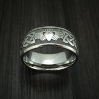 Titanium Celtic Claddagh Design Ring Custom Made Band