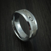 Tungsten Band with Mokume Inlay Custom Made Ring