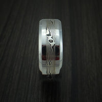 Tungsten Band with Mokume Inlay Custom Made Ring