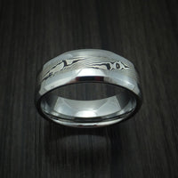 Tungsten Band with Mokume Inlay Custom Made Ring