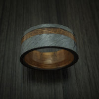 Black Zirconium Hardwood Band With Inlay And Sleeve Custom Made