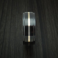 Black Zirconium with 14k Yellow Gold and Anodized Sleeve Custom Made Band
