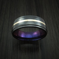 Black Zirconium with 14k Yellow Gold and Anodized Sleeve Custom Made Band