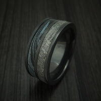 Black Zirconium M3 Mokume And Gibeon Meteorite Ring Custom Made Band