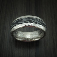 Kuro Damascus Steel and M3 Mokume Ring Custom Made Band