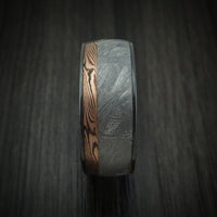 Black Zirconium Ring with Meteorite and Mokume Shakudo Inlays Custom Made