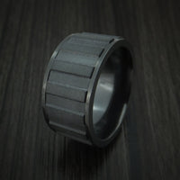 Black Zirconium Gear Shape Spinner Wide Ring Custom Made Band