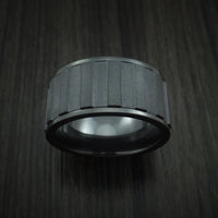 Black Zirconium Gear Shape Spinner Wide Ring Custom Made Band