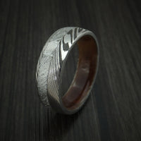 Damascus Steel and Gibeon Meteorite Band with Hardwood Sleeve Custom Made Band