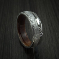 Damascus Steel and Gibeon Meteorite Band with Hardwood Sleeve Custom Made Band