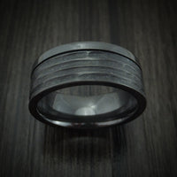Black Zirconium Tree Bark Finish Ring Custom Made Band