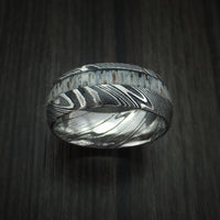 Kuro Damascus Steel and Antler Ring Custom Made Band