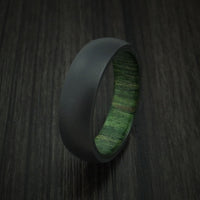 Black Zirconium and Hardwood Sleeve Ring Custom Made