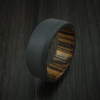 Black Zirconium and Hardwood Sleeve Ring Custom Made
