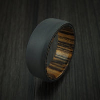 Black Titanium and Hardwood Sleeve Ring Custom Made