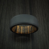 Black Zirconium and Hardwood Sleeve Ring Custom Made
