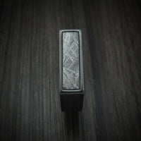 Black Zirconium Signet Ring with Gibeon Meteorite Inlay