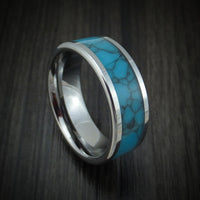 Cobalt Chrome and Turquoise Ring Custom Made