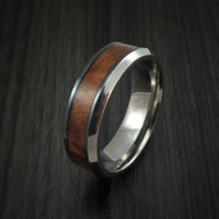 Black Zirconium and Thuya Burl Wood Hard Wood Ring Custom Made