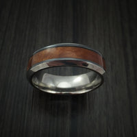 Black Zirconium and Thuya Burl Wood Hard Wood Ring Custom Made