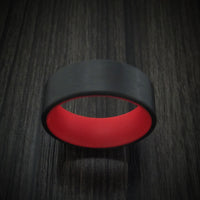 Carbon Fiber and Red Glow Sleeve Ring Custom Made