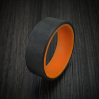 Carbon Fiber and Orange Glow Sleeve Ring Custom Made