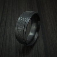 Black Ceramic Celtic Ring Custom Made Band