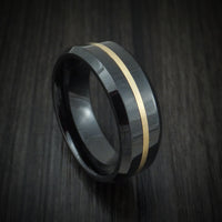 Black Ceramic and 14K Gold Ring Custom Made