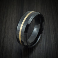 Black Ceramic and 14K Gold Ring Custom Made