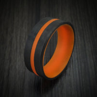 Carbon Fiber and Orange Glow Ring Custom Made