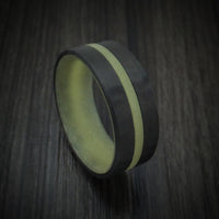Carbon Fiber and Green Glow Ring Custom Made