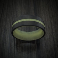 Carbon Fiber and Green Glow Ring Custom Made