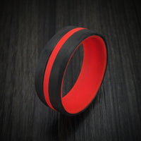 Carbon Fiber and Red Glow Ring Custom Made