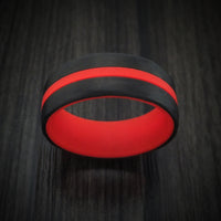 Carbon Fiber and Red Glow Ring Custom Made