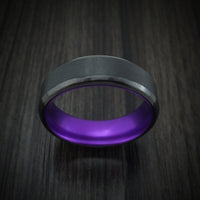 Black Zirconium With Purple Anodized Sleeve Custom Made Band Choose Your Color