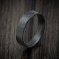 Hand-Forged Black Zirconium Ring Custom Made Men's Band